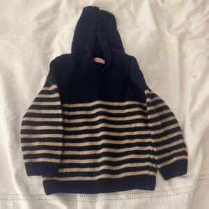 La Coqueta Wool Navy and Tan Striped Boys Sweater
